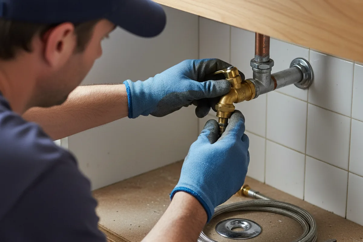 Shutoff valve and fitting work during Burst Pipe Repair in Brookfield